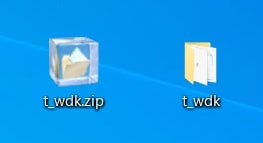 デスクトップに解凍された場合